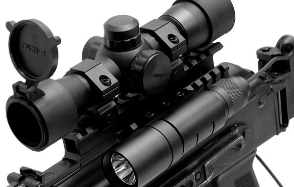 UTG AK47 Kalaschnikov Tri-Rail Cover Picatinny-Montage mit 25mm/1" Montageringen MNT-T970TR