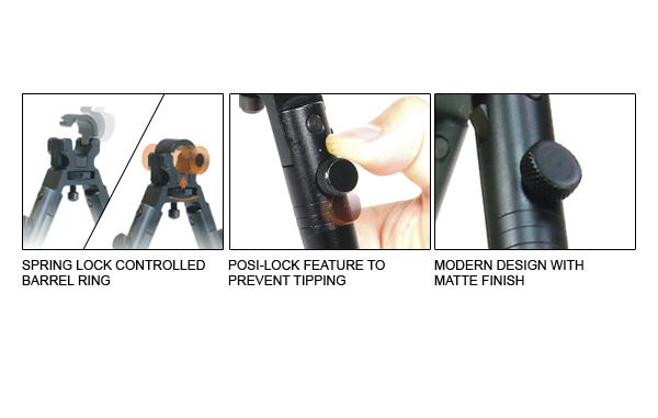 UTG Clamp-On Zweibein mit Laufbefestigung und Metallfüßen TL-BP08ST