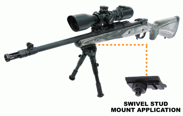UTG TL-BP28S Universal Shooters Zweibein, Schwarz