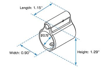 UTG AR-15 Micro-Gasabnahme für 0,75"/19,1mm Laudruchmesser MNT-ARMGB01