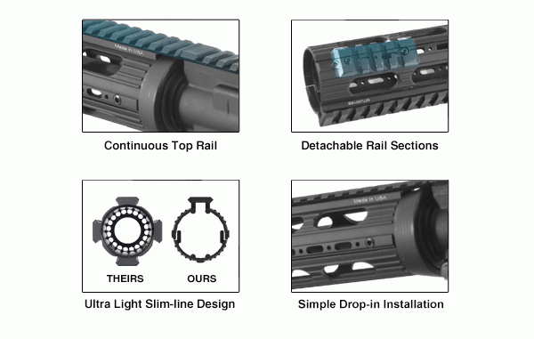 UTG Pro Super Slim Carbine Drop-In Vorderschaft für AR-15