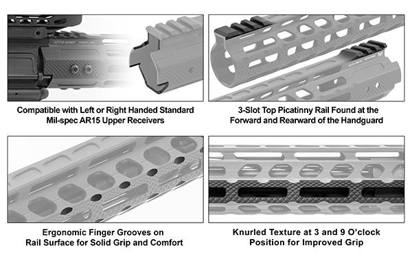 UTG PRO M-LOK Ultra Slim Vorderschaft für AR-15